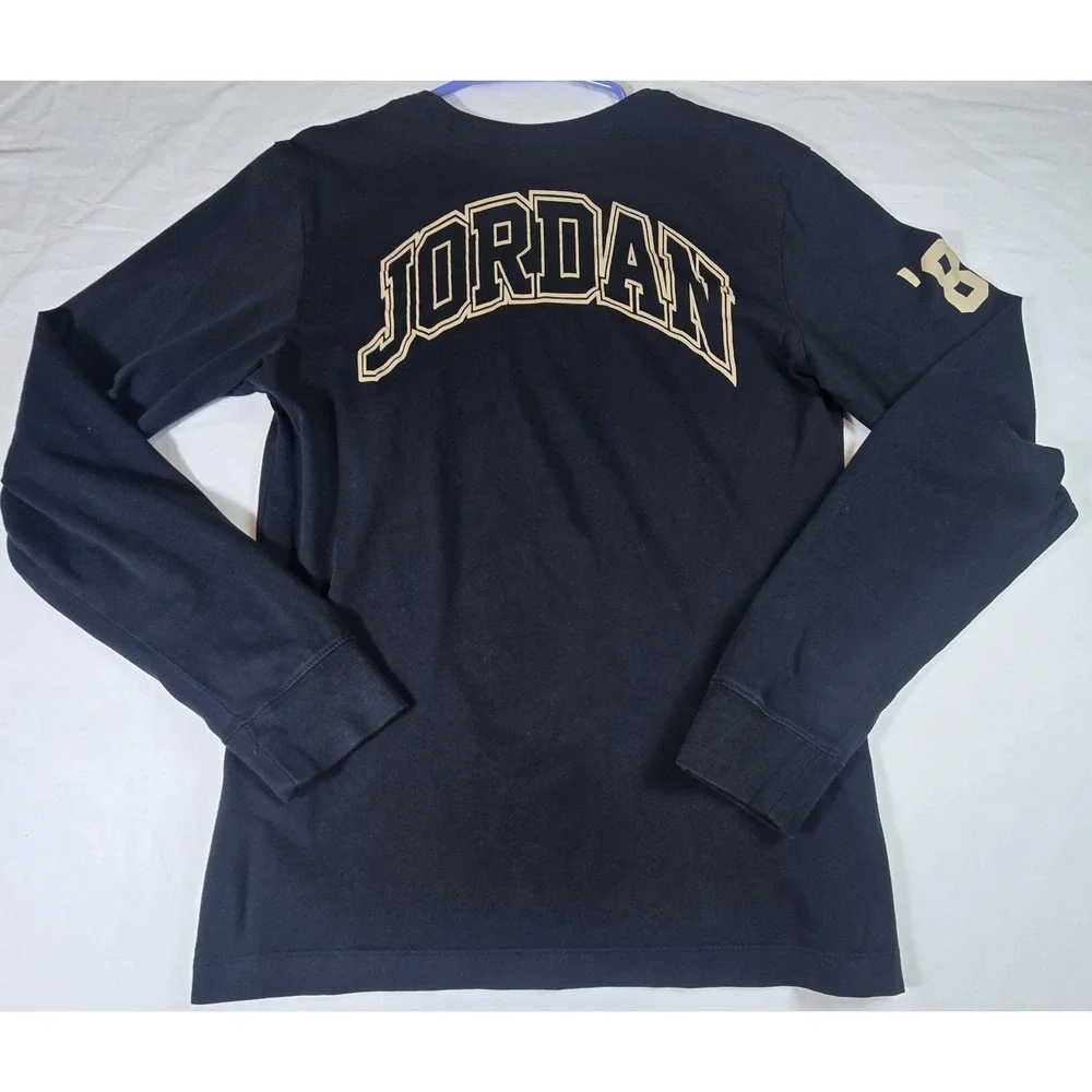 Jordan Men Shirt XS Black Graphic Long Sleeve Jumpman Logo Tee